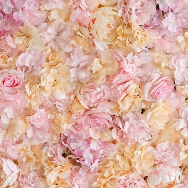 AliKopy 13 Sq Ft Pink Champagne UV Protected Flower Wall Mat - 4 Panel