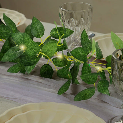 AliKopy 6ft Lighted Rose Leaf Vine - Artificial Greenery with Warm Lig