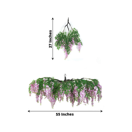 AliKopy 55" Lavender Lilac Wisteria Vine Canopy - Interchangeable Bran
