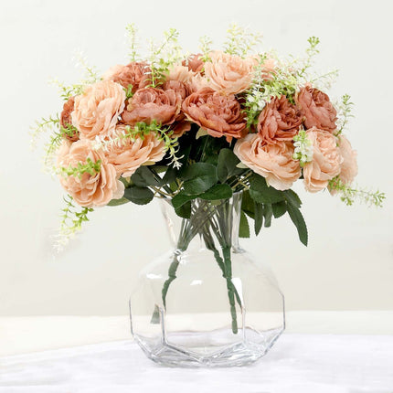 AliKopy 2-Pack 14" Silk Peony Bouquet – Lifelike Floral Arrangement