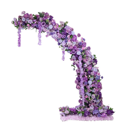 AliKopy Artificial Silk Floral Backdrop – Lavender Half Crescent Arch