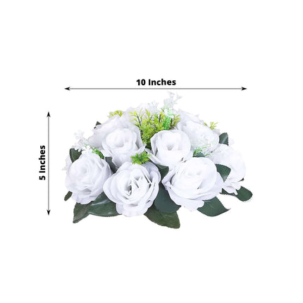 AliKopy 2 Pack White Silk 15-Head Rose Flower Balls - 10" Centerpieces