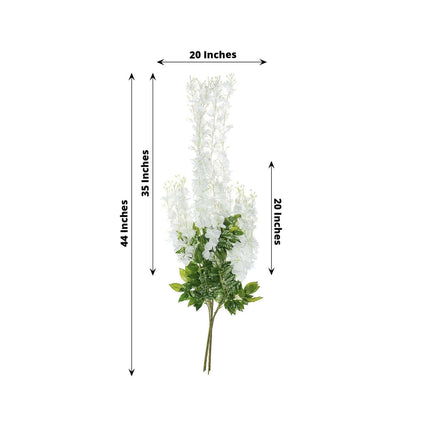 AliKopy 5 Pack 44" White Silk Wisteria Flower Garland - Lifelike & Ver