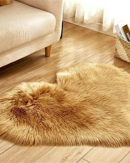 Elegant 30x40CM Plush Faux Wool Area Rug