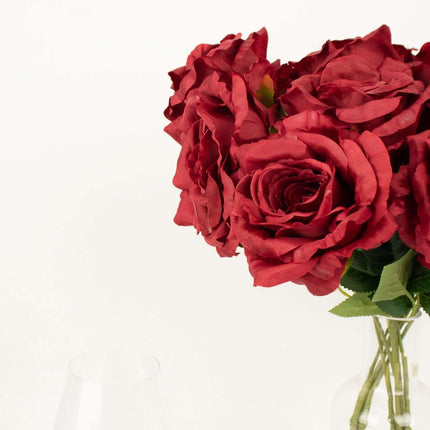 AliKopy 17" Burgundy Jumbo Silk Rose Bouquet - Premium Quality Floral