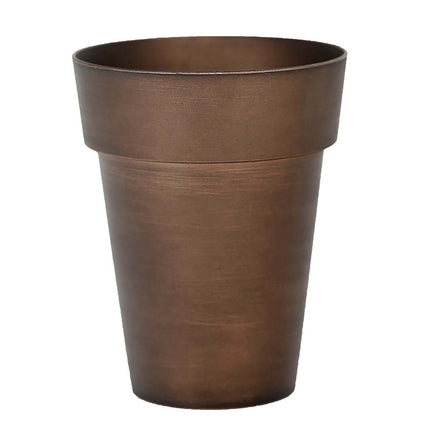 AliKopy 2-Pack Rustic Brown Flower Pots - 6" Plastic Indoor Planters