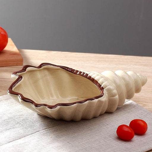 Artistic Conch Design Ceramic Dinner Plate