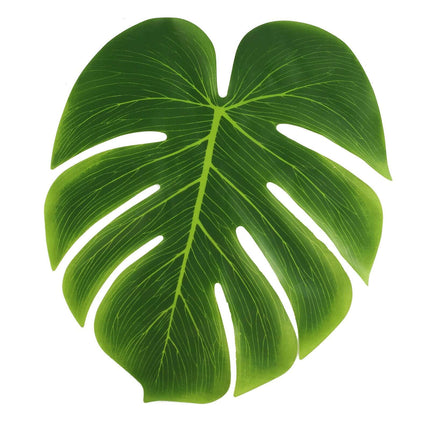 AliKopy 12-Pack Large Artificial Monstera Leaves - Tropical Table Deco