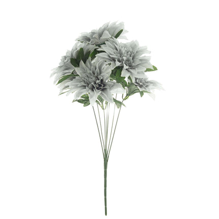 AliKopy 2 Silver Silk Dahlia Flower Spray Bushes - 20" Tall, Realistic