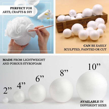 AliKopy 4 Pack 8” White Styrofoam Balls - Lightweight & Versatile for