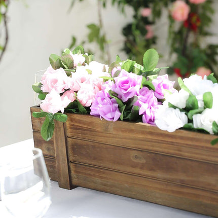 AliKopy Rustic Wood Planter Box - Durable with Removable Liner 30"x6