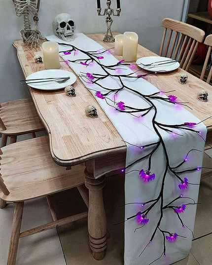 Halloween LED Willow Vine String Light Cool Cartoon Bat Pumpkin Decoration For Indoor Outdoor Party House Decor