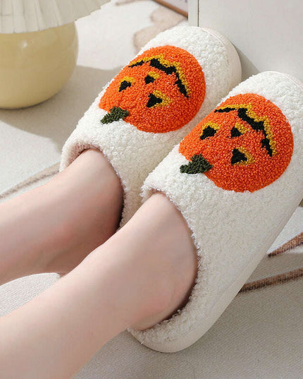 Cozy Pumpkin Cartoon Slippers for Couples