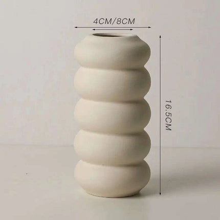 Sleek White Twisted Tube Ceramic Vase for Contemporary Decor