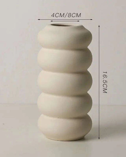 Sleek White Twisted Tube Ceramic Vase for Contemporary Decor