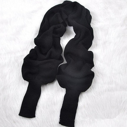 Peekaboo Studio Women's Knitted Wool Shawl Scarf with Sleeves, Warm &