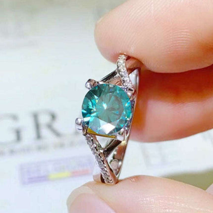 Sleek Sterling Silver Crisscross Ring with Ethical Lab Grown Diamond and Moissanite Accents