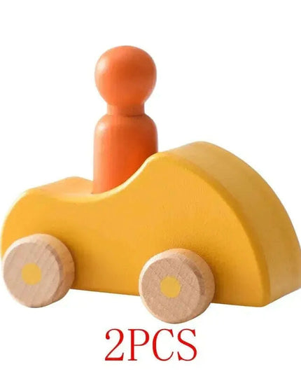 Educational Wooden Train Set for Babies - Montessori-Inspired Learning Toy with Trolley and Number Blocks