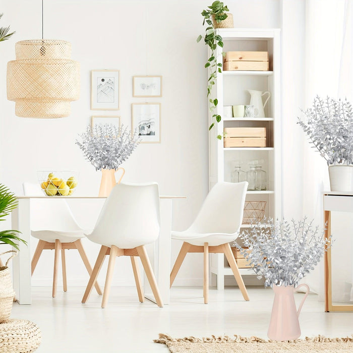 Golden Eucalyptus Stems Set of 15 - Festive Artificial Decor for Home