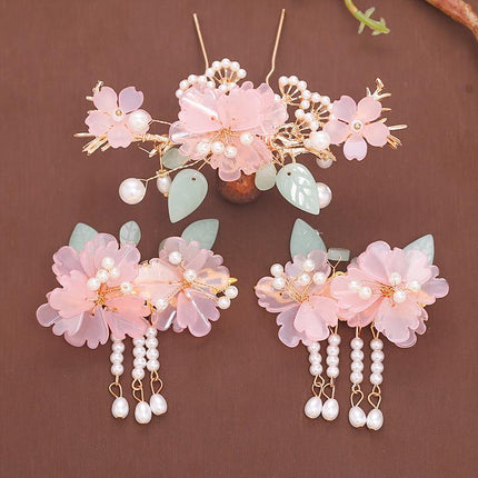 Peekaboo Studio Women's Flower Tassel Hairpin Set - Elegant Accessorie