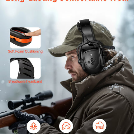 Bluetooth Safety Earmuffs — NRR24, 35hr Battery, Bluetooth 5.1 | Très Elite
