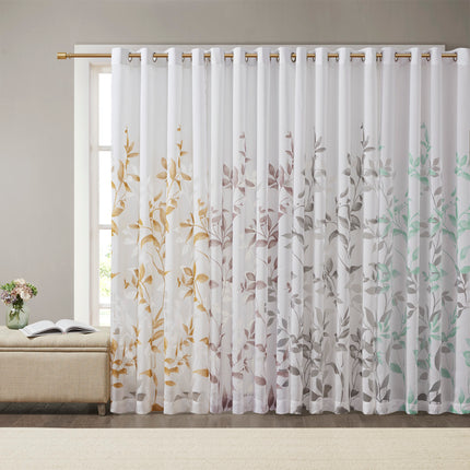 Peekaboo Studio Burnout Printed Curtain Panel - Sheer Fabric, Elegant