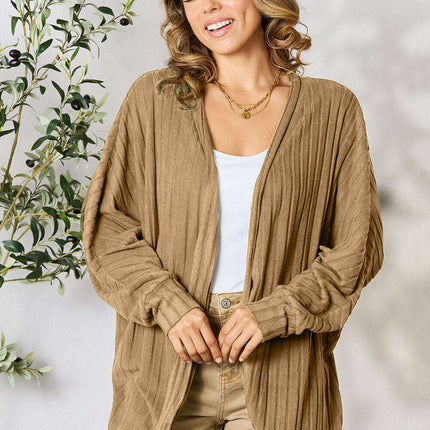 Chic Ribbed Cocoon Cardigan - Redefine Your Casual Look