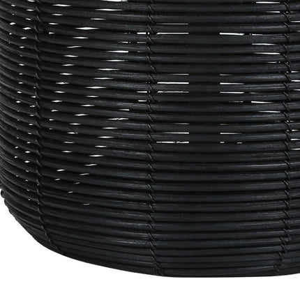 Room & Decor Modern 23"H Black Rattan Table Lamp with Ivory Shade