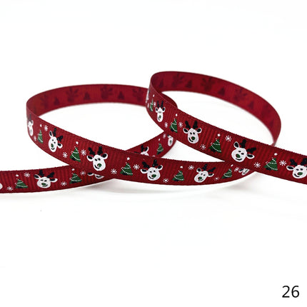Peekaboo Studio Size 5 10mm Printed Grosgrain Christmas Ribbon - Durab