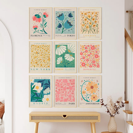 Floral Vintage Poster Canvas Print Mural