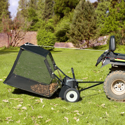 VEVOR 52-Inch Tow-Behind Lawn Sweeper - 26 Cu.ft Capacity, Adjustable