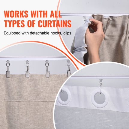 Peekaboo Studio 9.9FT Ceiling Curtain Track Set - Self Adhesive, No Dr