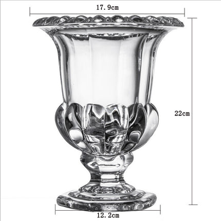 European Style Crystal Glass Thickened Flanged Table Vase Living Room Decor