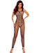 Bold Black Fishnet Sleeveless Bodystocking with Ankle Cut-Out Elegance
