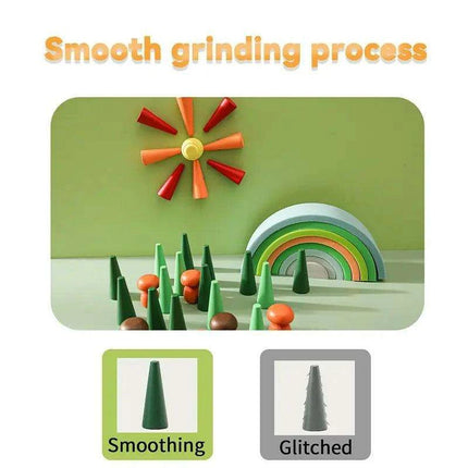 Colorful Wooden Building Blocks Kit for Creative Learning and Logical Development