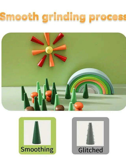 Colorful Wooden Building Blocks Kit for Creative Learning and Logical Development