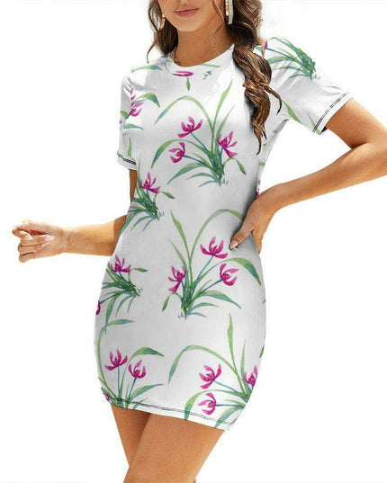 Chic Ivory Wrap Mini Dress with a Stylish Fit