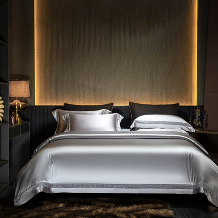 Silk Cotton Satin Hollow-out Four-piece Bedding Set
