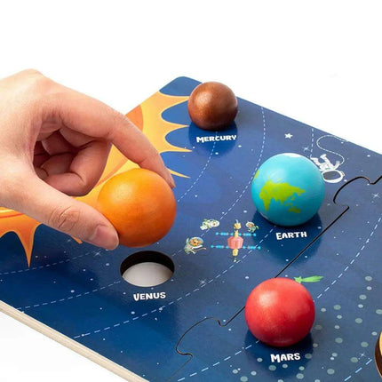 Galactic Discovery Wooden Puzzle Set: Solar System Adventure Kit for Kids