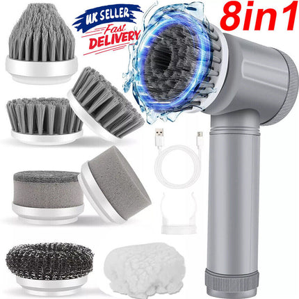 10Pcs Rechargeable Electric Cordless Cleaning Brush Spin Scrubber Turb
