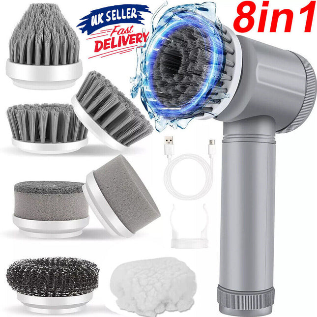10Pcs Rechargeable Electric Cordless Cleaning Brush Spin Scrubber Turb