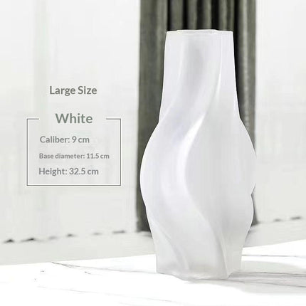 Minimalist Glass Vase For Flower Arrangement With Assorted Whirlwind Colors
