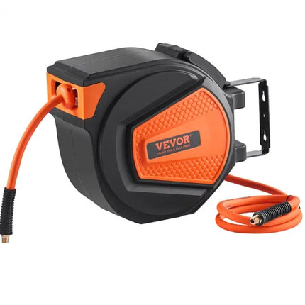 VEVOR Retractable Air Hose Reel with Auto Rewind and Wall Mounting Bra