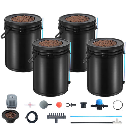 VEVOR Deep Water Culture Hydroponics System with 4 Buckets & Top Drip