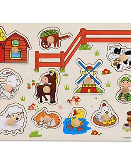 Interactive Montessori Wooden Puzzle Set - Fun Learning Toy for Early Childhood Development