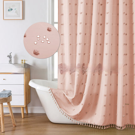 Polyester Hydrangea Cut Shower Curtain - Solid Color Modern Style