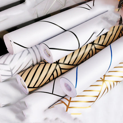 Living Room Wallpaper Geometric PVC Design 0.45x1m Minimalist Style