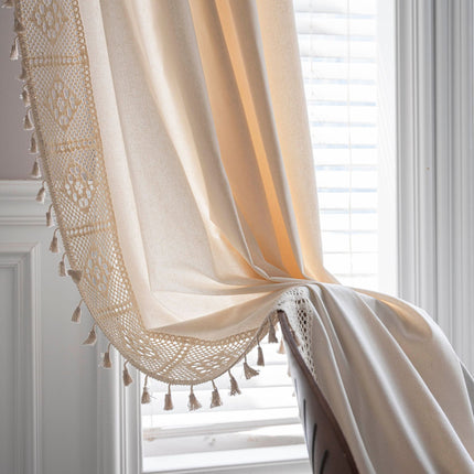 Peekaboo Studio Handmade Cotton Linen Semi-Transparent Partition Curta