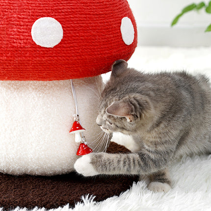 Red Poisonous Mushroom Cat Scratch Board Sisal Cat Toy Umbrella Design