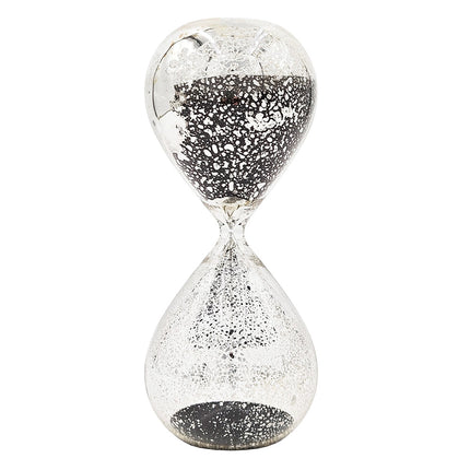 Peleus 30-Minute Antique Black Glass Hourglass with Black Sand